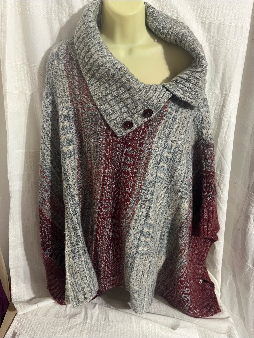 Free People Willow Diamond Knit Poncho